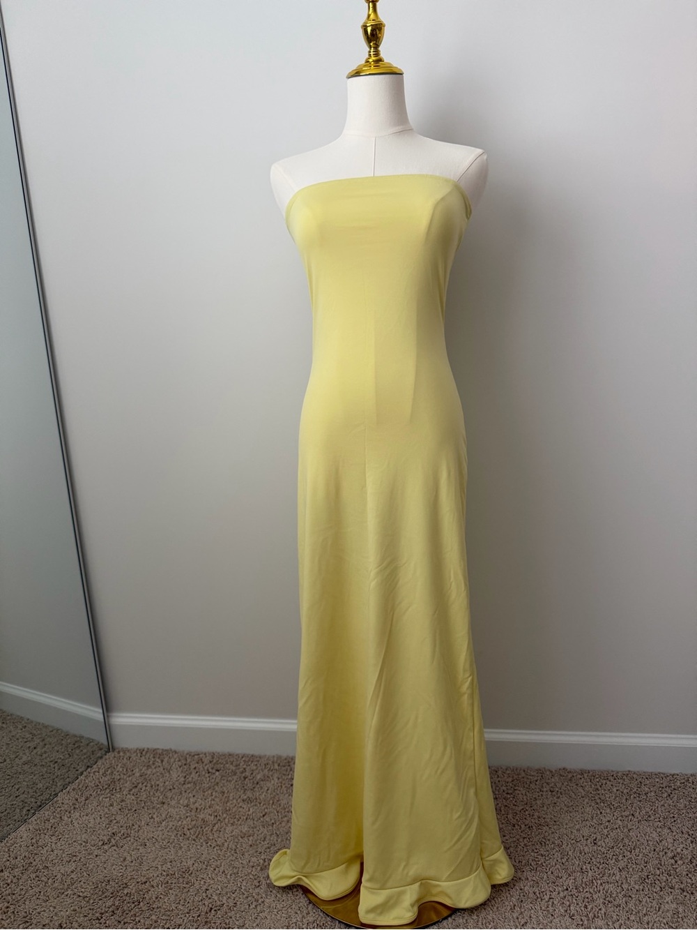 Strapless Yellow Maxi Dress - Elegant Summer Evening
